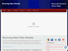 Tablet Screenshot of bouncingstarsrentals.com